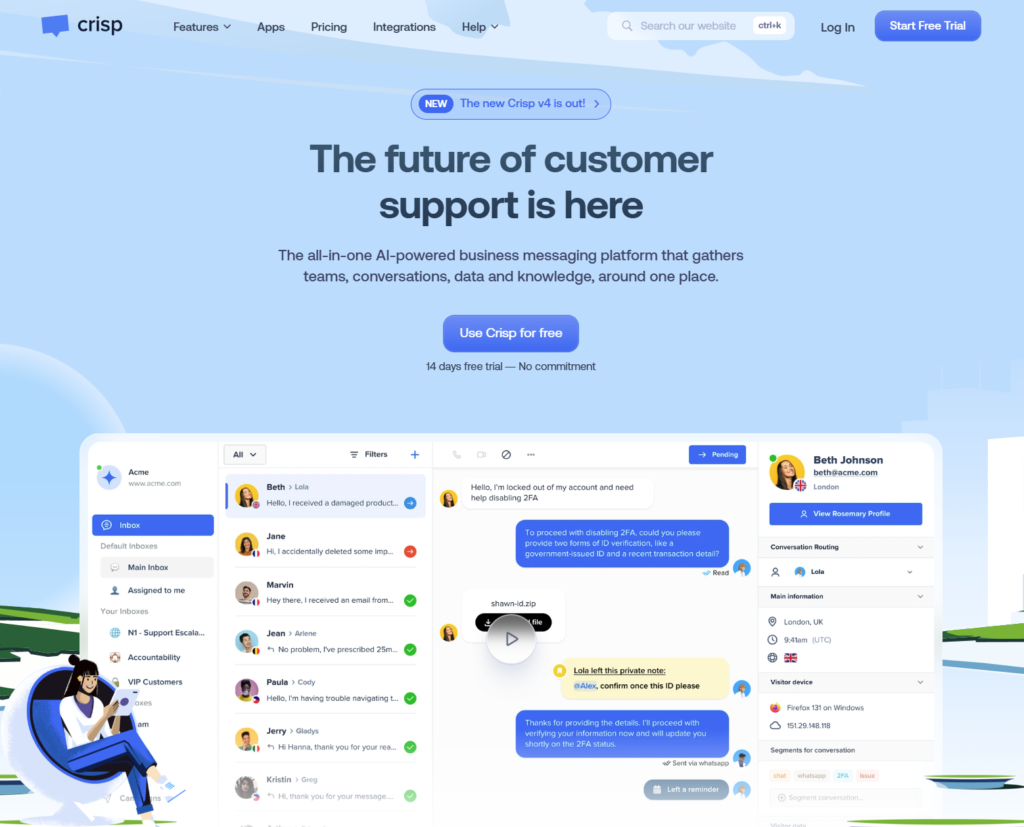 Crisp Live Chat & Chatbot